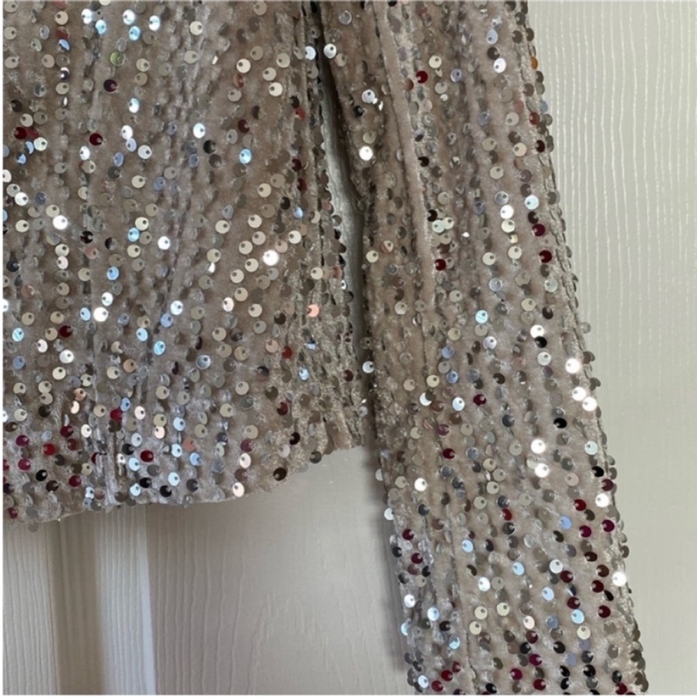 Sanctuary Blazer Charmed Sequin Jacket Gold size Small - Picture 9 of 12
